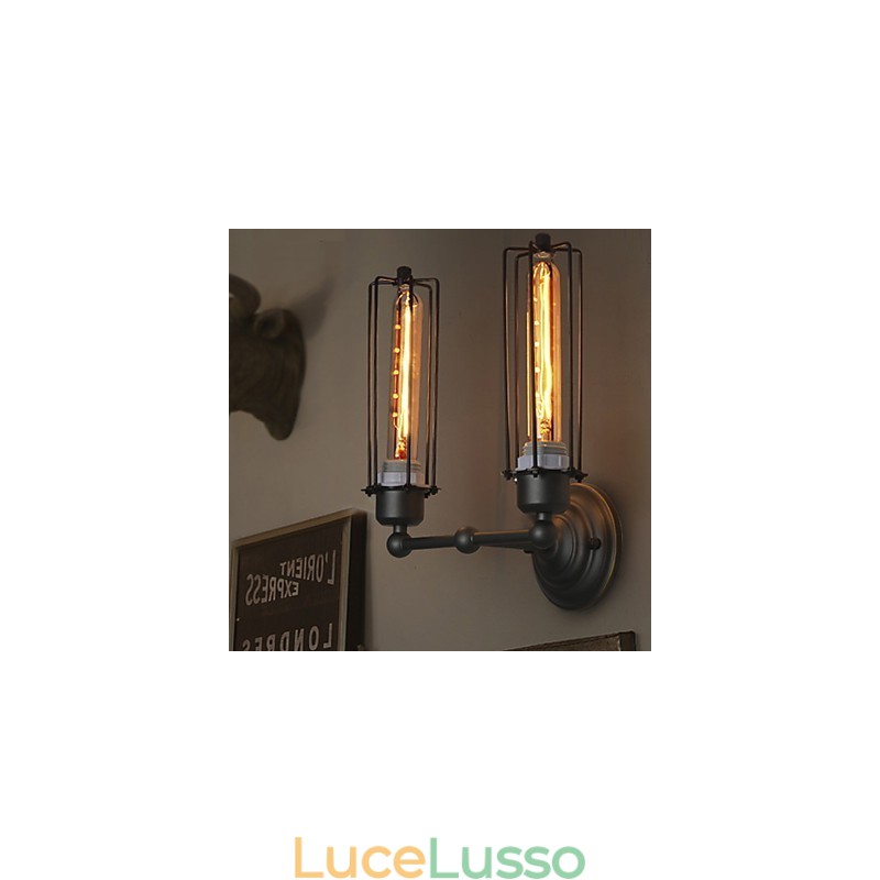 Lampada da parete in ferro retrò stile country americano Loft Art Industry Lights