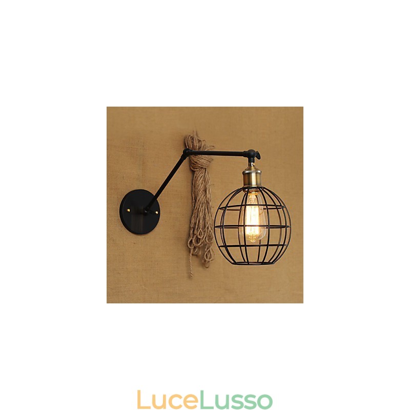 Applique da parete Lampade a sospensione Lampade da lettura da parete Mini Style Rustic Lodge Metallo