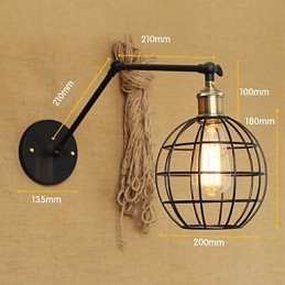 Applique da parete Lampade a sospensione Lampade da lettura da parete Mini Style Rustic Lodge Metallo