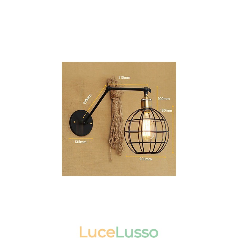 Applique da parete Lampade a sospensione Lampade da lettura da parete Mini Style Rustic Lodge Metallo