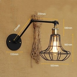 Applique da parete Lampade a sospensione Lampade da lettura da parete Mini Style Rustic Lodge Metallo