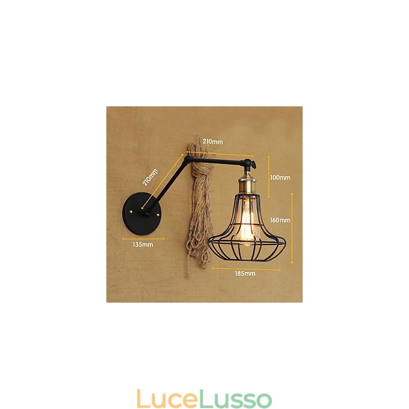 Applique da parete Lampade a sospensione Lampade da lettura da parete Mini Style Rustic Lodge Metallo