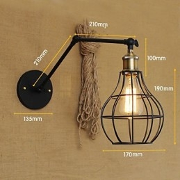 Applique da parete Lampade a sospensione Lampade da lettura da parete Mini Style Rustic Lodge Metallo