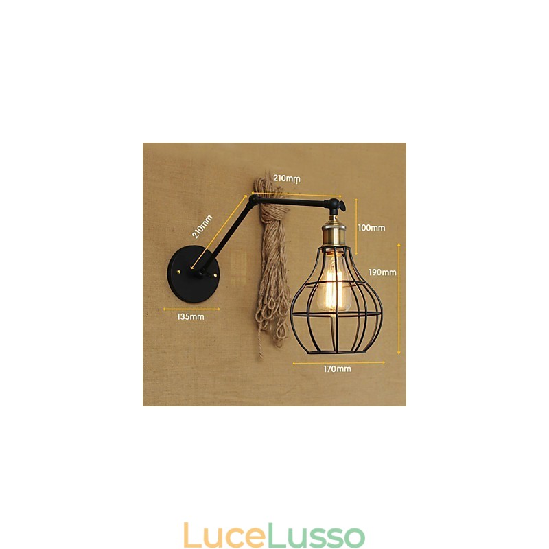 Applique da parete Lampade a sospensione Lampade da lettura da parete Mini Style Rustic Lodge Metallo