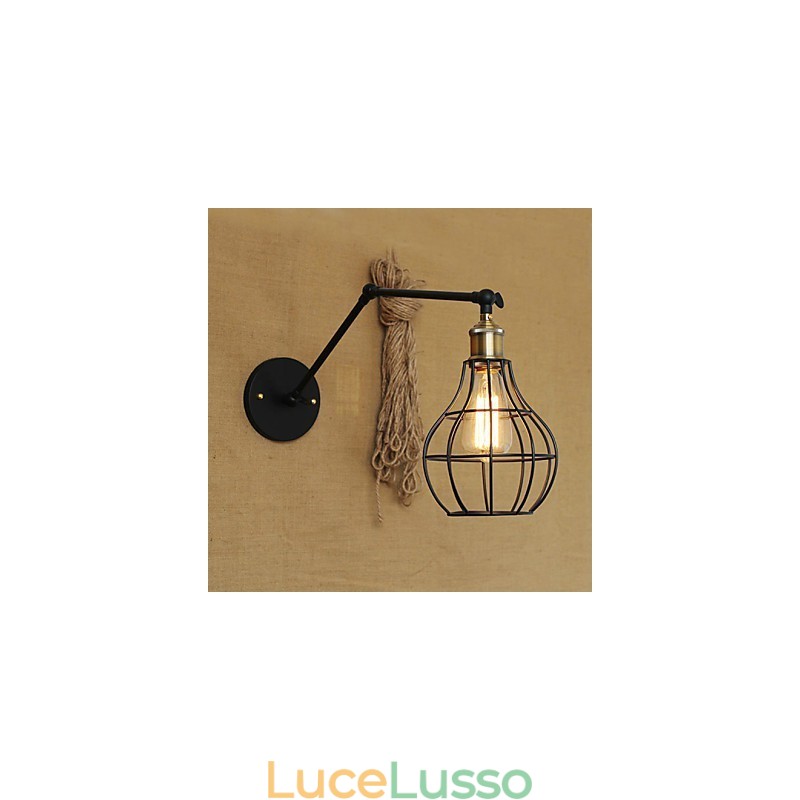 Applique da parete Lampade a sospensione Lampade da lettura da parete Mini Style Rustic Lodge Metallo