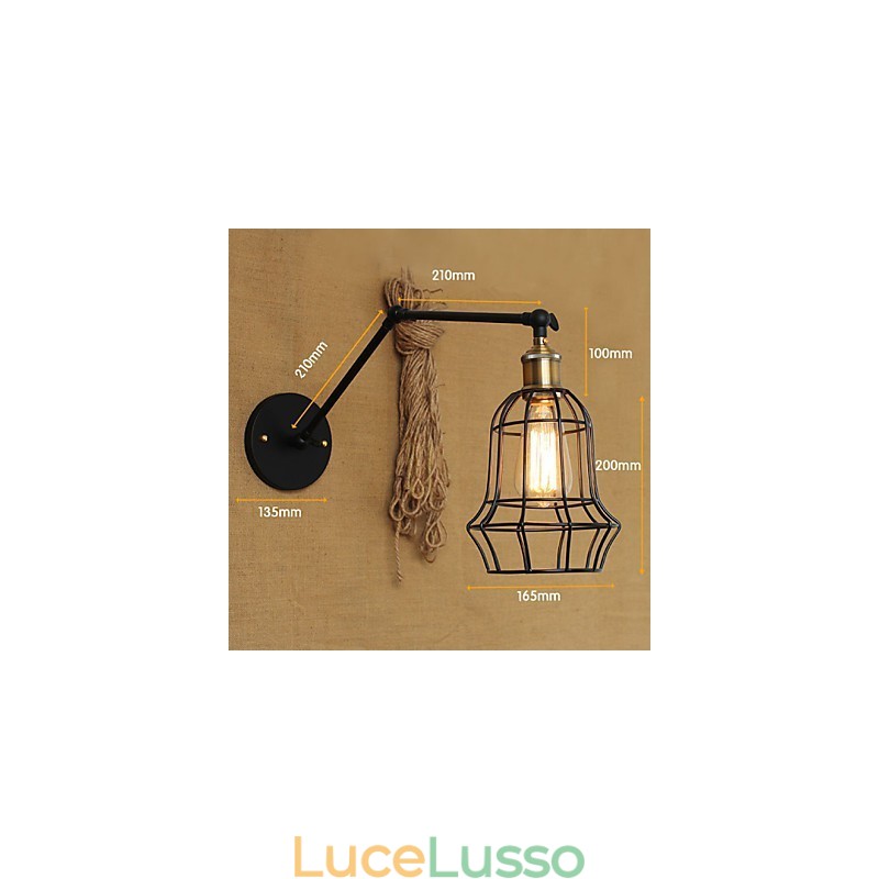 Applique da parete Lampade a sospensione Lampade da lettura da parete Mini Style Rustic Lodge Metallo