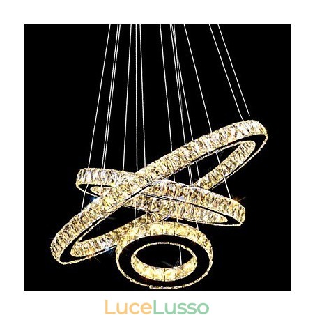 Lampada a sospensione in cristallo Illuminazione moderna Tre anelli D406080 K9 Grandi lampade da soffitto in cristallo Lampada a sospensione in cristallo Illuminazione moderna Tre anelli D406080 K9 Grandi lampade da soffitto in cristallo