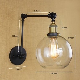 Il lungo braccio del muro di vetro Ferro Industriale Creativo Telescopico Camera da letto Retro Nostalgico Ristorante Pieghevole Corridoio