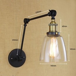 Il lungo braccio del muro di vetro Ferro Industriale Creativo Telescopico Camera da letto Retro Nostalgico Ristorante Pieghevole Corridoio