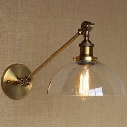 Lampada da parete per camera da letto in stile retrò creativo americano country, in ferro, in ottone e bronzo