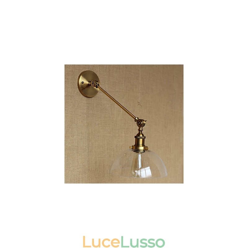 Lampada da parete per camera da letto in stile retrò creativo americano country, in ferro, in ottone e bronzo