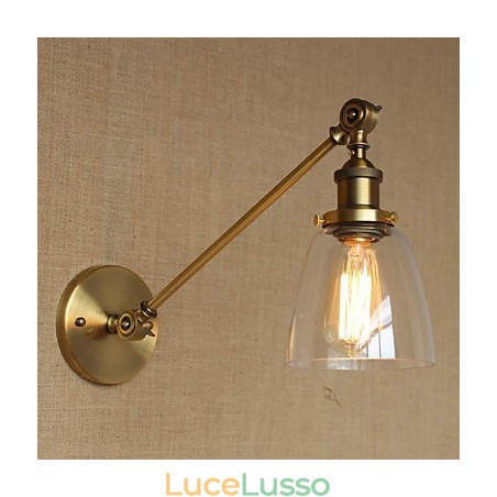 Lampada da parete per camera da letto in stile retrò creativo americano country, in ferro, in ottone e bronzo Lampada da parete per camera da letto in stile retrò creativo americano country, in ferro, in ottone e bronzo