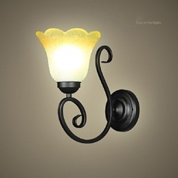 Applique vintage in ferro e vetro con braccio oscillante, lampada da parete per interni, lampada da parete per camera da letto, 110-220 V, per soggiorno