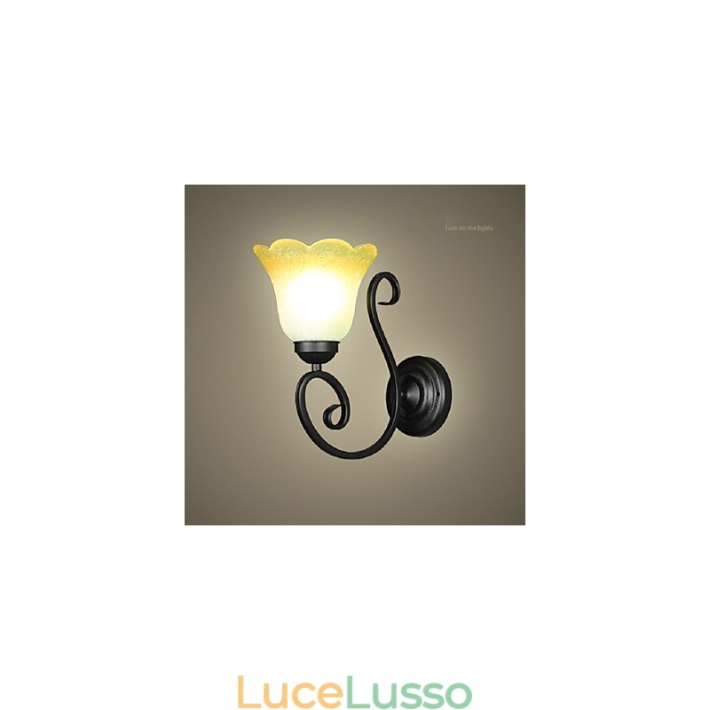 Applique vintage in ferro e vetro con braccio oscillante, lampada da parete per interni, lampada da parete per camera da letto, 110-220 V, per soggiorno