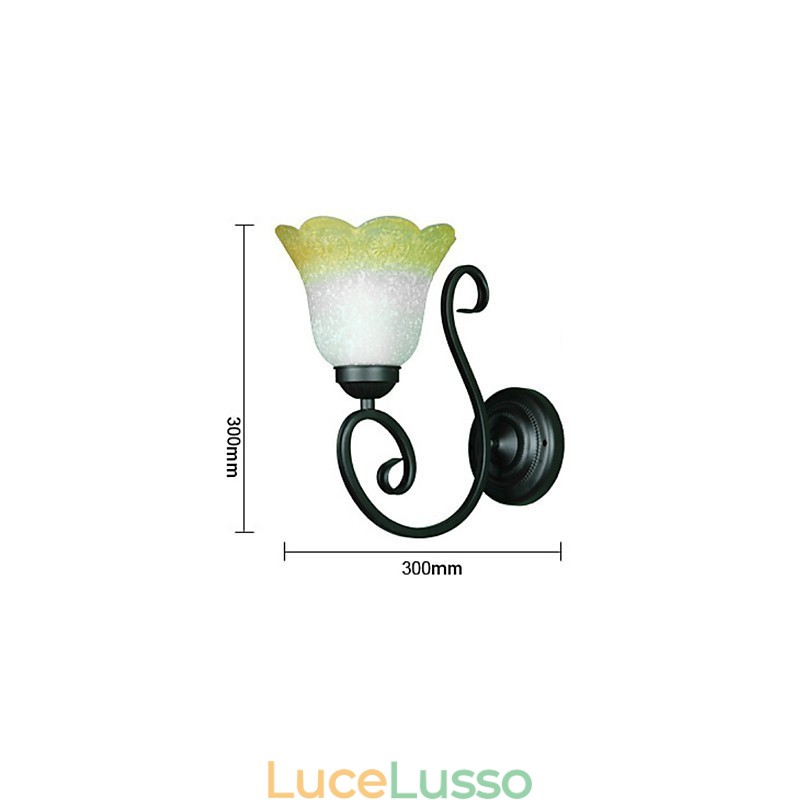 Applique vintage in ferro e vetro con braccio oscillante, lampada da parete per interni, lampada da parete per camera da letto, 110-220 V, per soggiorno
