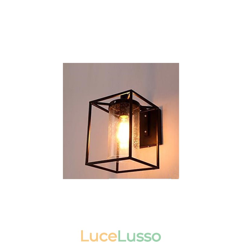 Lampada da parete in vetro a bolle con goccia di pioggia, stile country americano, loft nordico, stile contratto