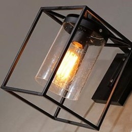 Lampada da parete in vetro a bolle con goccia di pioggia, stile country americano, loft nordico, stile contratto