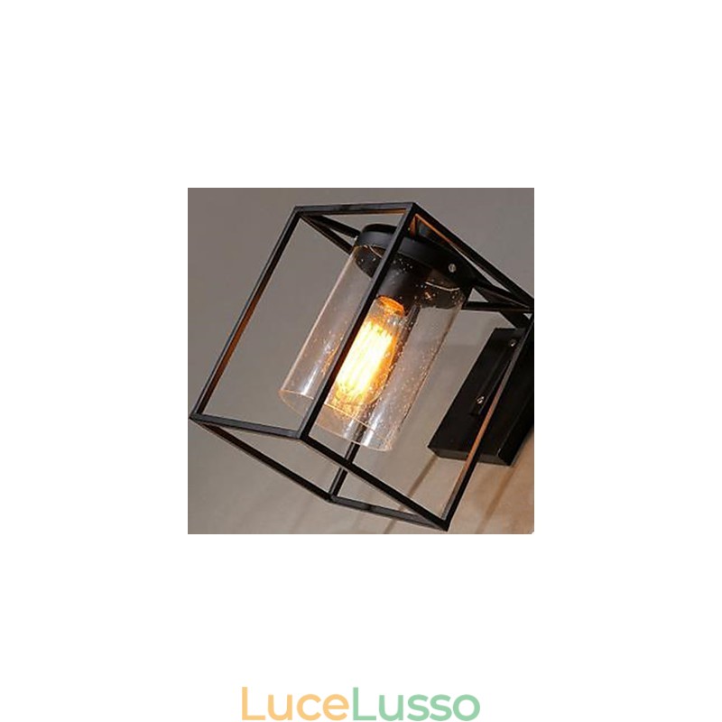Lampada da parete in vetro a bolle con goccia di pioggia, stile country americano, loft nordico, stile contratto