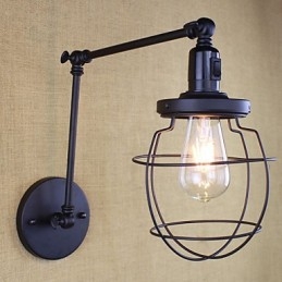 Stile Letto Hotel Ristorante Progetto Braccio di Ferro Doppio Retro Vintage Cintura Nera Lampada da Parete Interruttore