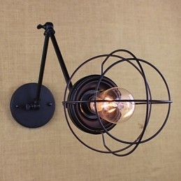 Stile Letto Hotel Ristorante Progetto Braccio di Ferro Doppio Retro Vintage Cintura Nera Lampada da Parete Interruttore