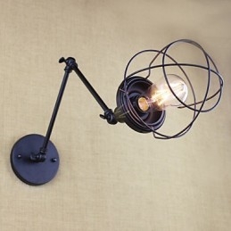 Stile Letto Hotel Ristorante Progetto Braccio di Ferro Doppio Retro Vintage Cintura Nera Lampada da Parete Interruttore