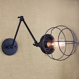 Stile Letto Hotel Ristorante Progetto Braccio di Ferro Doppio Retro Vintage Cintura Nera Lampada da Parete Interruttore