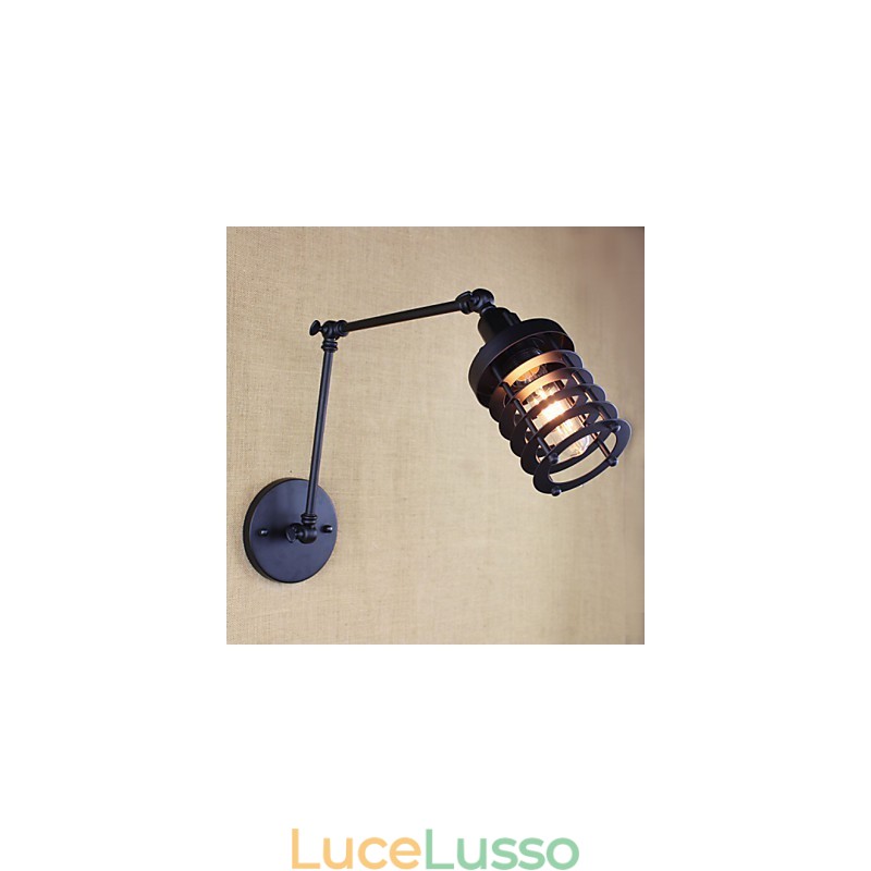 Stile Letto Hotel Ristorante Progetto Braccio di Ferro Doppio Retro Vintage Cintura Nera Lampada da Parete Interruttore