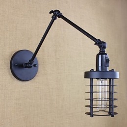 Stile Letto Hotel Ristorante Progetto Braccio di Ferro Doppio Retro Vintage Cintura Nera Lampada da Parete Interruttore