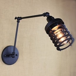 Stile Letto Hotel Ristorante Progetto Braccio di Ferro Doppio Retro Vintage Cintura Nera Lampada da Parete Interruttore