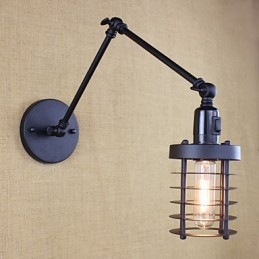 Stile Letto Hotel Ristorante Progetto Braccio di Ferro Doppio Retro Vintage Cintura Nera Lampada da Parete Interruttore