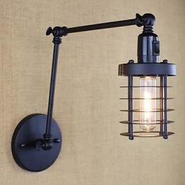 Stile Letto Hotel Ristorante Progetto Braccio di Ferro Doppio Retro Vintage Cintura Nera Lampada da Parete Interruttore