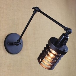 Stile Letto Hotel Ristorante Progetto Braccio di Ferro Doppio Retro Vintage Cintura Nera Lampada da Parete Interruttore
