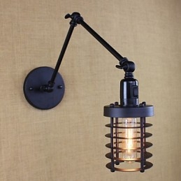 Stile Letto Hotel Ristorante Progetto Braccio di Ferro Doppio Retro Vintage Cintura Nera Lampada da Parete Interruttore