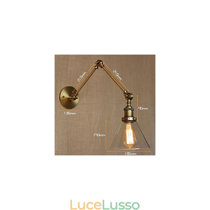 Lampada da parete per camera da letto decorata in bronzo moderno e progettato esclusivamente da Retro Vintage Store