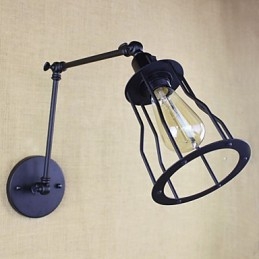 Stile Letto Hotel Ristorante Progetto Braccio di Ferro Doppio Retro Vintage Cintura Nera Lampada da Parete Interruttore