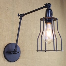 Stile Letto Hotel Ristorante Progetto Braccio di Ferro Doppio Retro Vintage Cintura Nera Lampada da Parete Interruttore