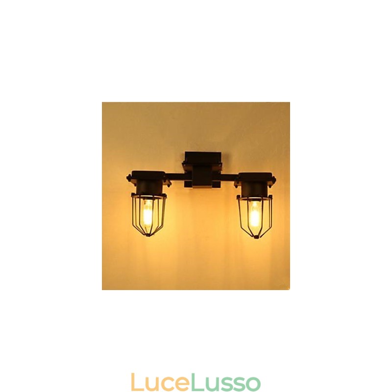 Lampada da parete in ferro battuto per scale del corridoio, testata del letto