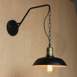 Lampada da parete semplice e creativa, catena industriale americana, lampada da parete per camera da letto, comodino, in ferro battuto retrò