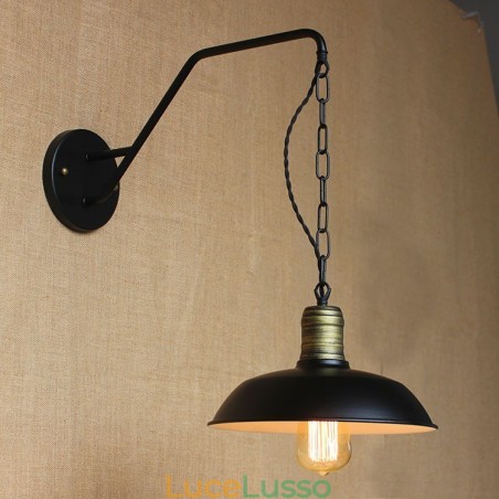 Lampada da parete semplice e creativa, catena industriale americana, lampada da parete per camera da letto, comodino, in ferro battuto retrò Lampada da parete semplice e creativa, catena industriale americana, lampada da parete per camera da letto, comodino, in ferro battuto retrò