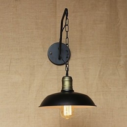 Lampada da parete semplice e creativa, catena industriale americana, lampada da parete per camera da letto, comodino, in ferro battuto retrò