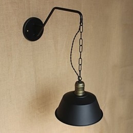 Lampada da parete semplice e creativa, catena industriale americana, lampada da parete per camera da letto, comodino, in ferro battuto retrò