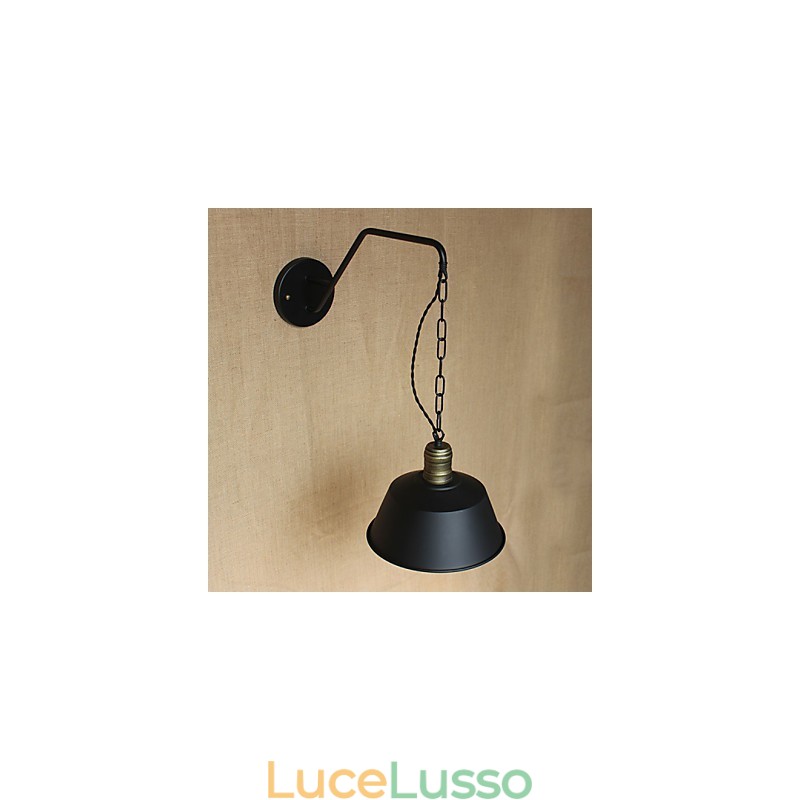 Lampada da parete semplice e creativa, catena industriale americana, lampada da parete per camera da letto, comodino, in ferro battuto retrò