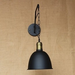 Lampada da parete semplice e creativa, catena industriale americana, lampada da parete per camera da letto, comodino, in ferro battuto retrò