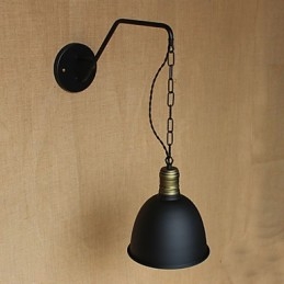 Lampada da parete semplice e creativa, catena industriale americana, lampada da parete per camera da letto, comodino, in ferro battuto retrò