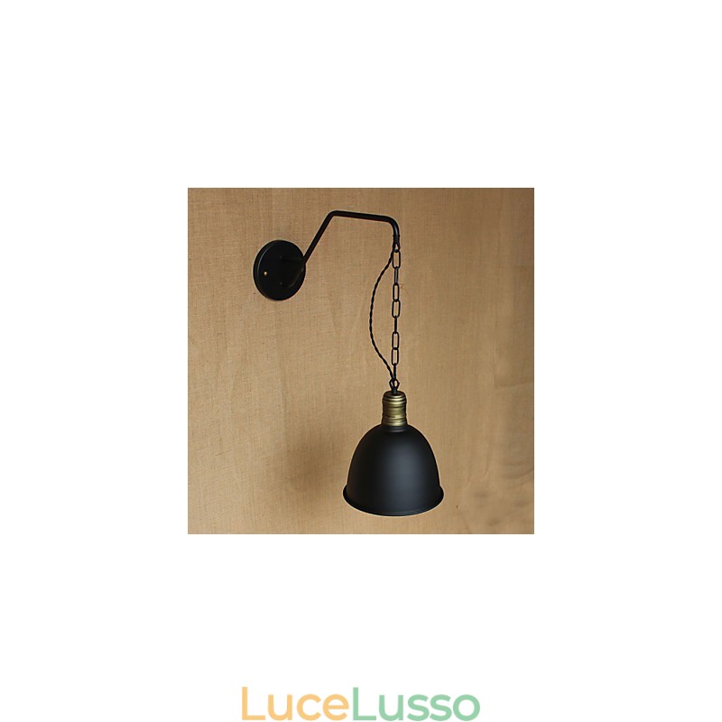 Lampada da parete semplice e creativa, catena industriale americana, lampada da parete per camera da letto, comodino, in ferro battuto retrò