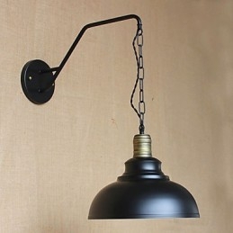 Lampada da parete semplice e creativa, catena industriale, lampada da parete per camera da letto, comodino, in ferro retrò americano