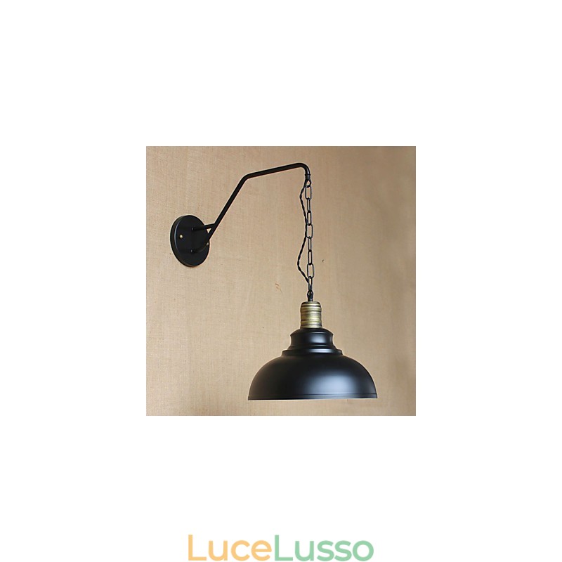 Lampada da parete semplice e creativa, catena industriale, lampada da parete per camera da letto, comodino, in ferro retrò americano