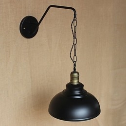 Lampada da parete semplice e creativa, catena industriale, lampada da parete per camera da letto, comodino, in ferro retrò americano