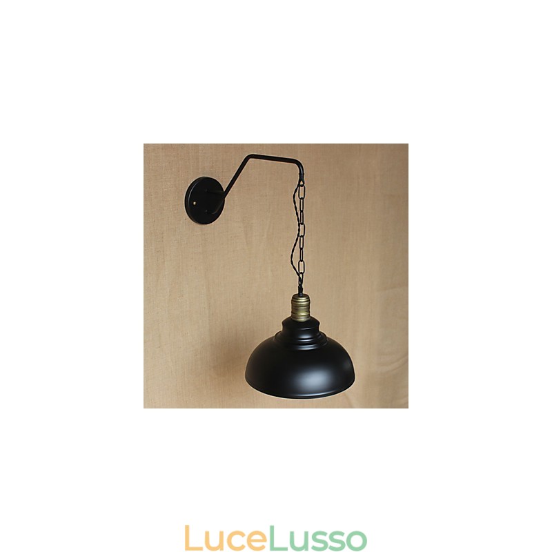 Lampada da parete semplice e creativa, catena industriale, lampada da parete per camera da letto, comodino, in ferro retrò americano