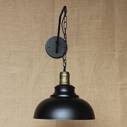 Lampada da parete semplice e creativa, catena industriale, lampada da parete per camera da letto, comodino, in ferro retrò americano